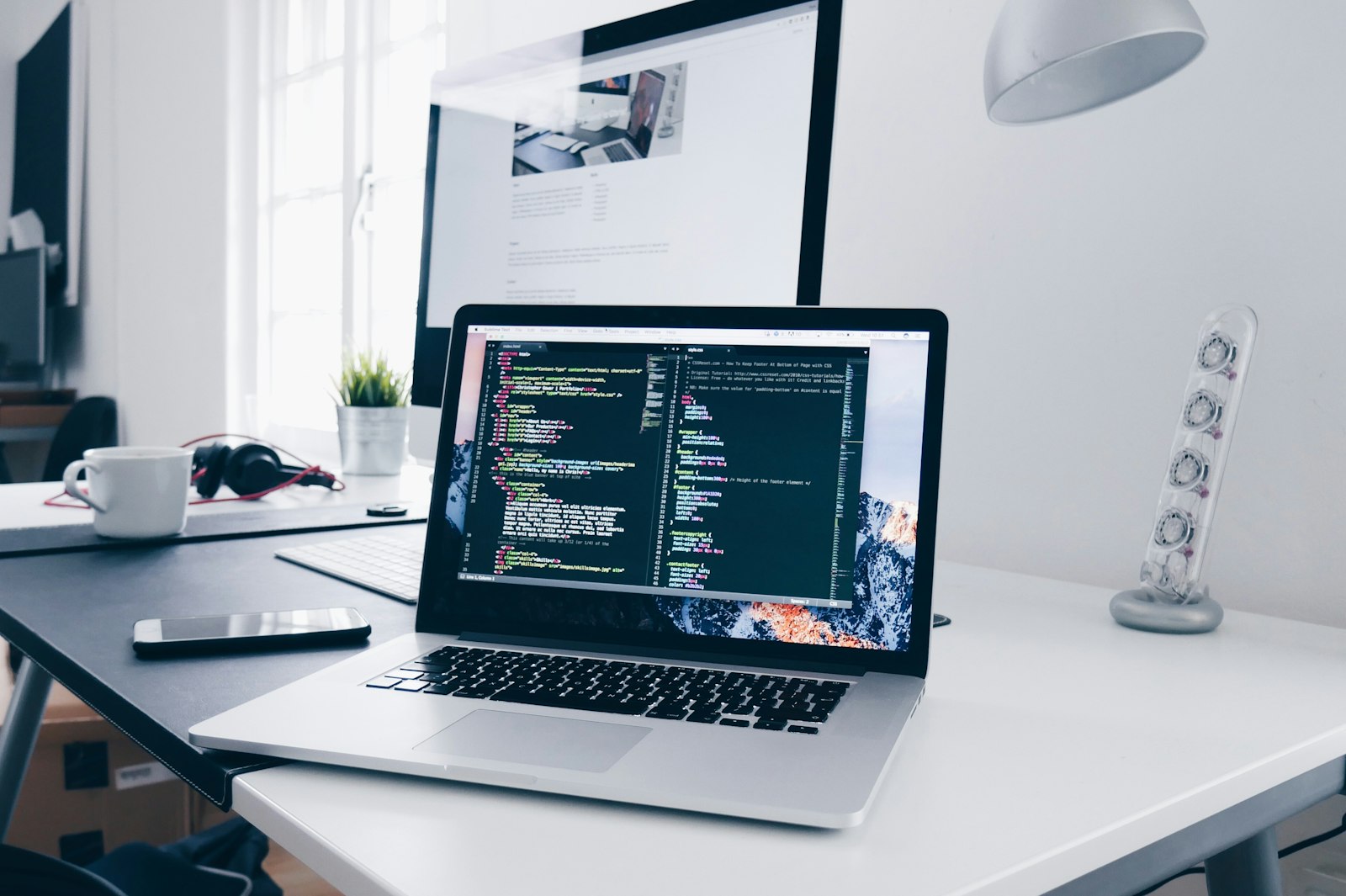 Code editor open on a laptop